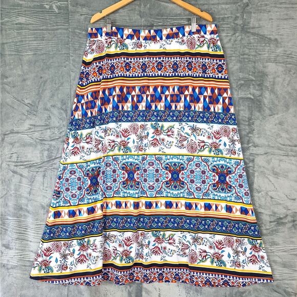 Womens Skirt 18/20W Boho Chic Maxi‎ Peasant Floral Hippie Festival Retro Folk - Picture 1 of 6